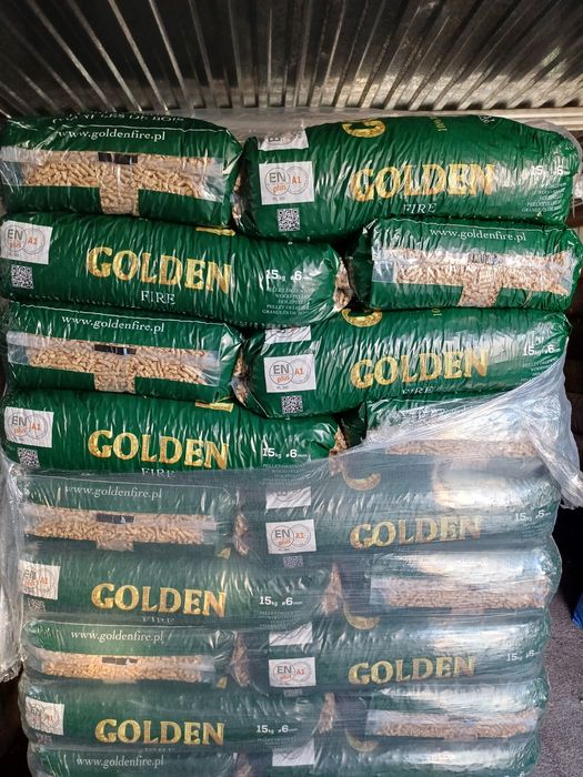 Pellet GOLDEN FIRE 6mm Certyfikowany A1 EN PLUS, Dostawa Gratis
