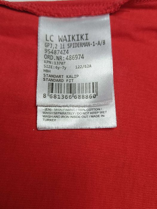 Футболка для мальчика LC Waikiki Spider Man красная, 6-7 лет, 116-122