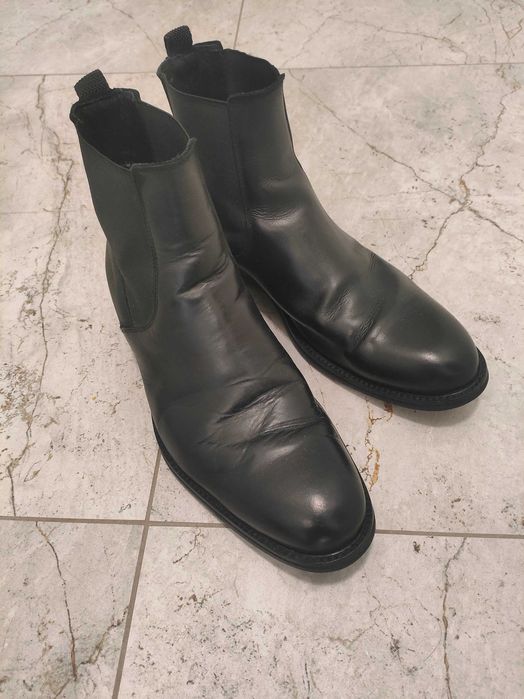 Buty męskie Kazar sztyblety czarne 41 nubuk