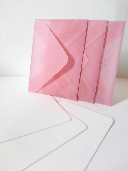 Kit de envelopes e cartões ACEO Atc papelaria cor-de-rosa