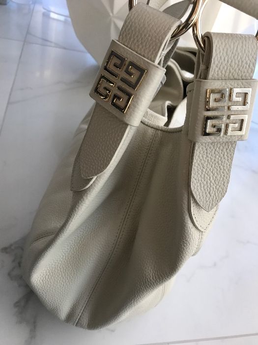 Torebka worek givenchy bezowa ecru skorzana skóra