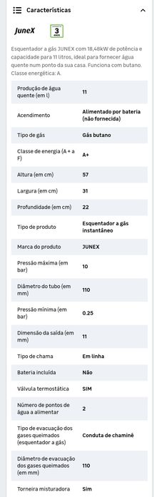 Esquentador Junex L275 SEI514209436256194564