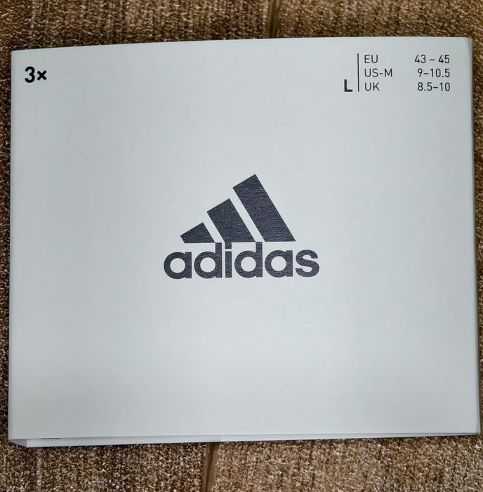 3-Pak Skarpetki Sportowe Adidas Miękkia Bawełna 43-45