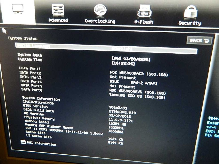 Core i5-6600K z płyta MSI i 16GB DDR3
