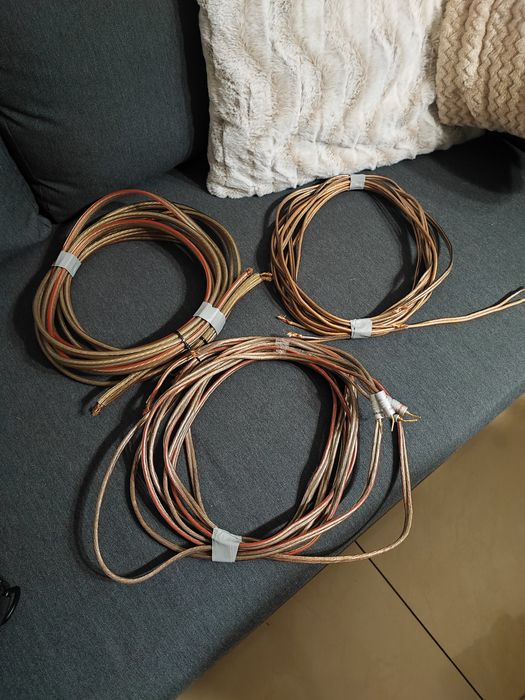 Kable głośnikowe profesjonal hi fi,3 komplety
