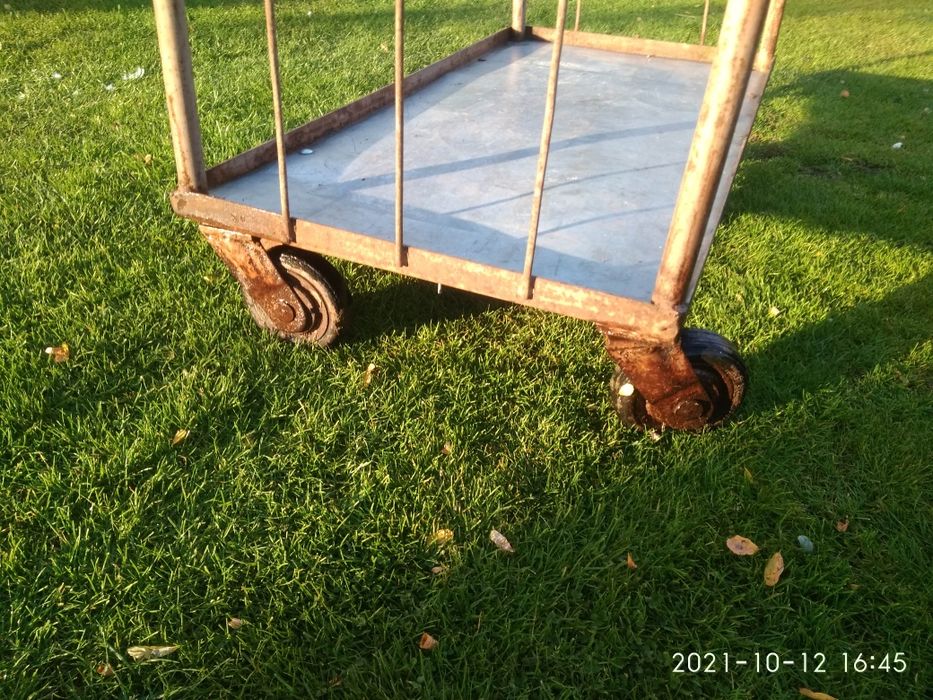 Wózek transportowy magazynowy towarowy duży 125x63cm koła obrotowe