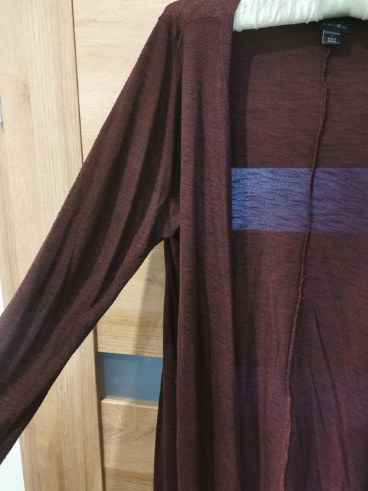 Cienki bordowy kardigan sweter Amisu L