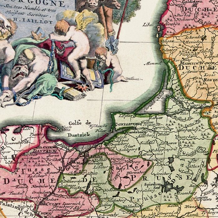 Stara mapa - Polska - Bourgogne ok.1660 - 100x70cm