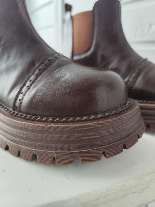 жіночі коричневі демісезонні черевики Челсі 24.5 см 38 розмір