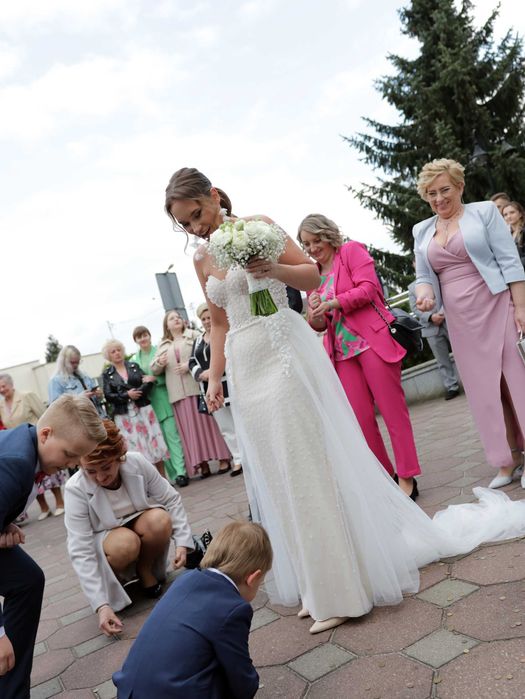 Suknia Ślubna rybka syrenka Ida Torez z trenem
