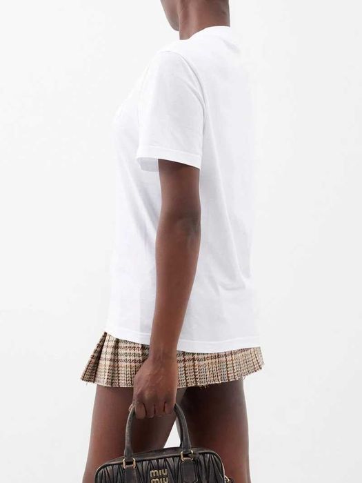 Футболка Miu Miu Logo-Applique T-shirt White