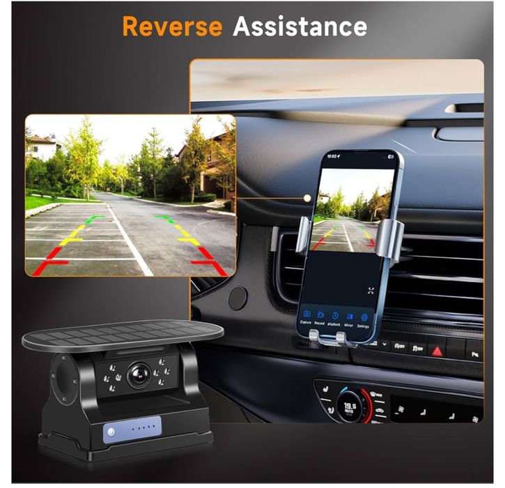 Kamera cofania WiFi bezprzewodowa magnetyczna solarna