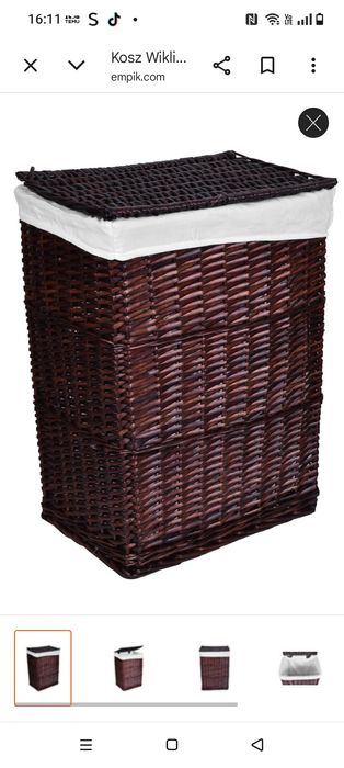 Kosz wiklinowy na pranie