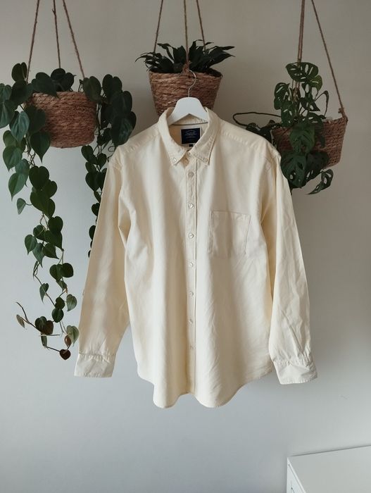 Męska koszula bawełniana, żółta, maślana, wiosenna, premium  r.XL Char