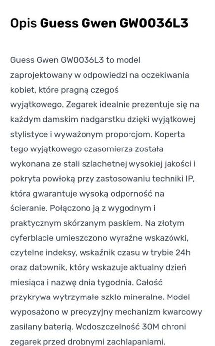 Zegarek damski Guess