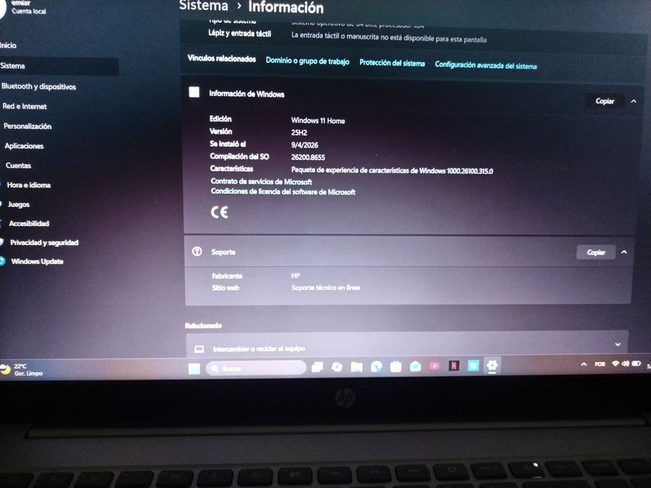 Notebook HP 15  Windows 11