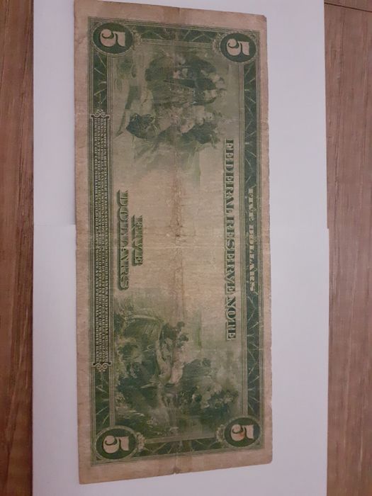 5 dolarów dolar dolary dollars  z 1914  D RZADKI