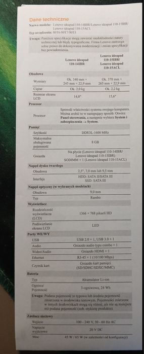 Lenovo 110 15 IBR laptop
