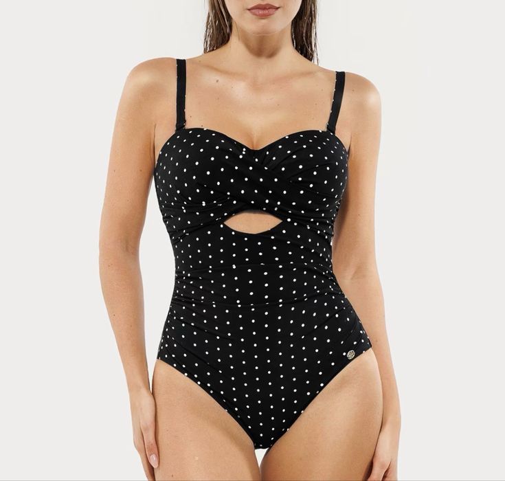 Jednoczęściowy strój kąpielowy Popilush S – Modelujący, w groszki retro
