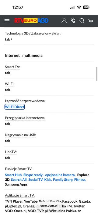 Telewizor Samsung UE40ES6800 40 cali pilot wifi tv