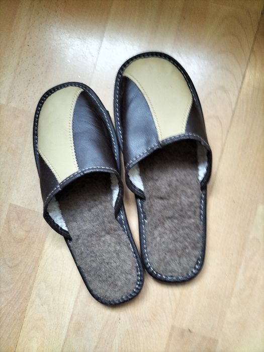 Kapcie męskie skórzane