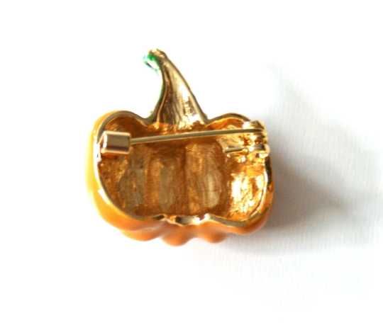Cudowna Broszka Dynia Emaliowana Halloween Październik Nowa