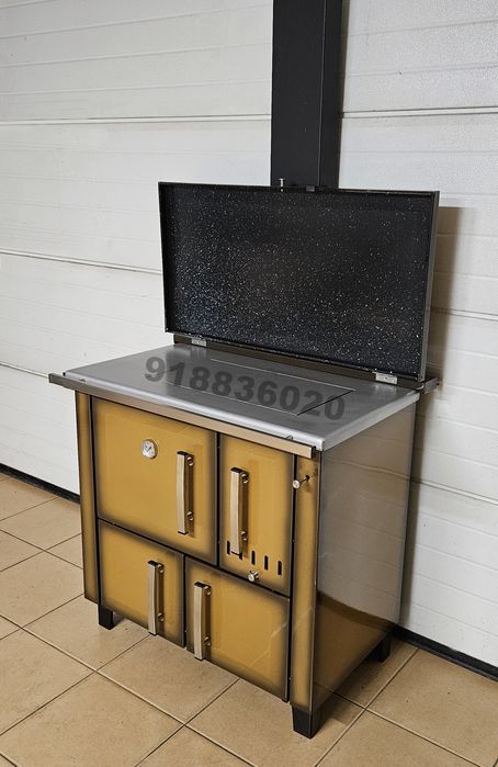 Fogão Lenha Castanho Novos Forno Inox - Fabrico Nacional