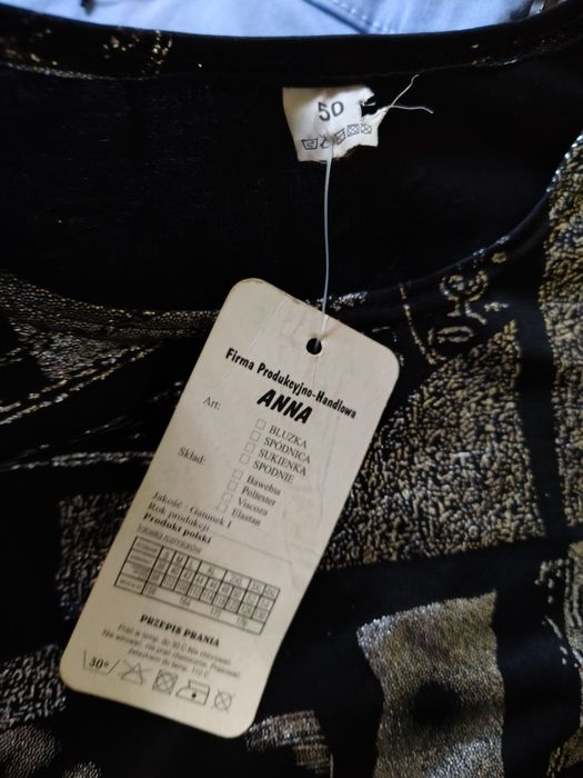 Czarno - srebrna bluzka Plus Size