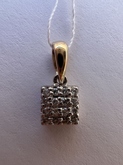 Золотой кулон с бриллиантами желтое и белое золото 585 проба