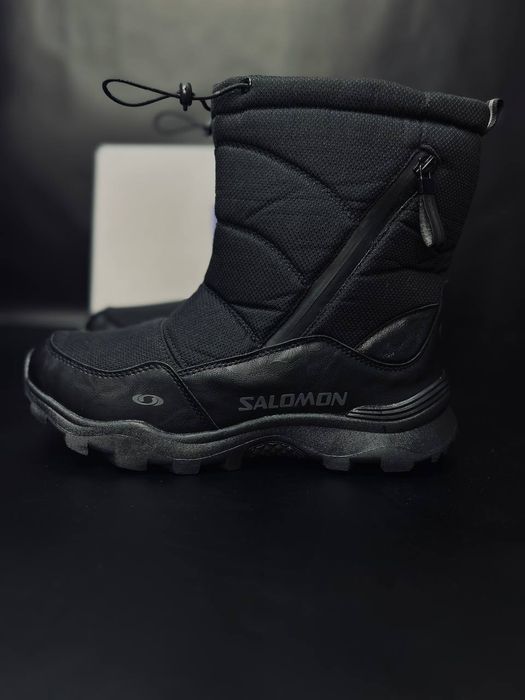 Чоловічі сапоги Salomon Чорні термо на хутрі чоботи Саломон