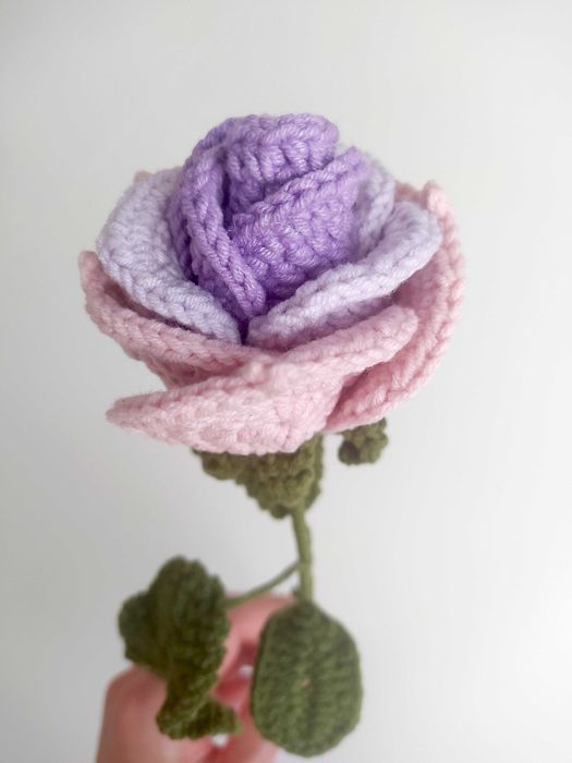 szydełkowy kwiat - róża