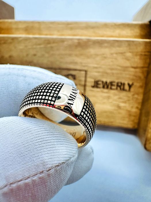 Золотое кольцо damiani 585 весом 11 грамм
