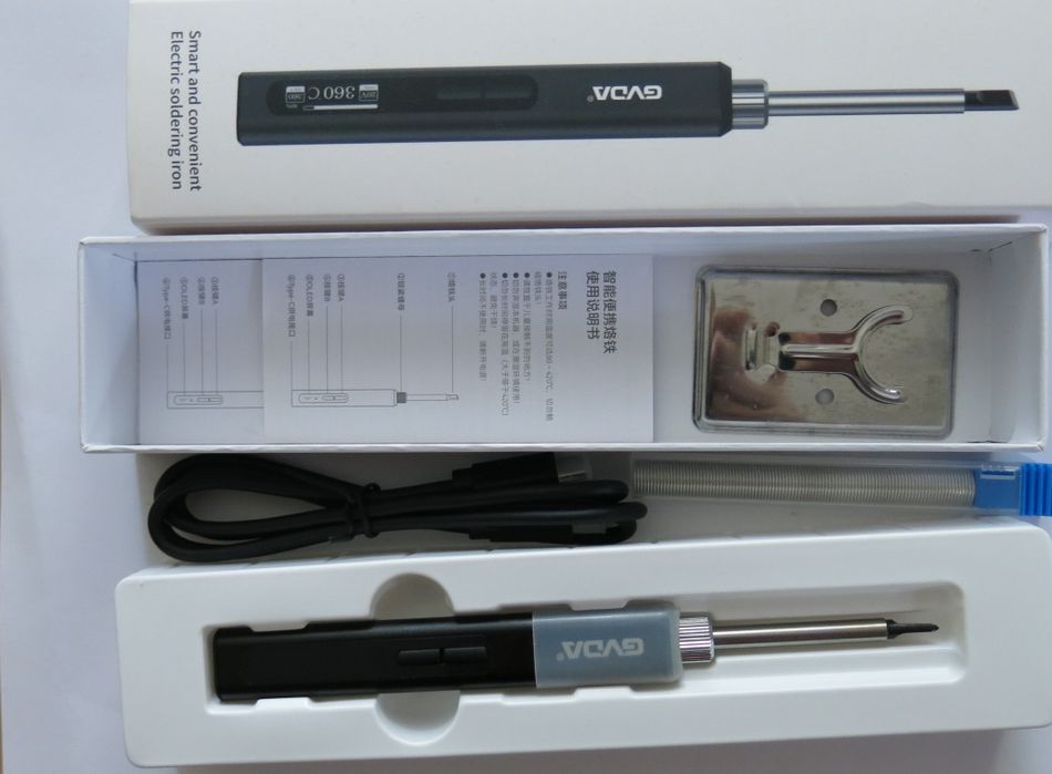 Паяльник GVDA GD300, паяльник, жало, кабель припой