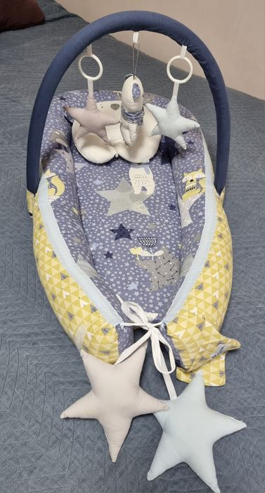 Кокон гніздечко лежанка для новонародженого немовля Happy Luna