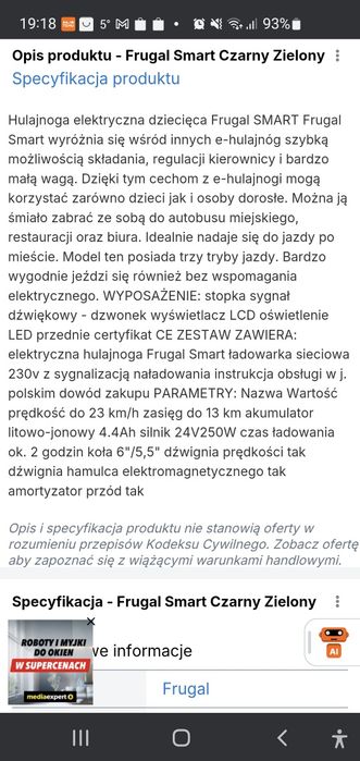 Hulajnoga Frugal Smart