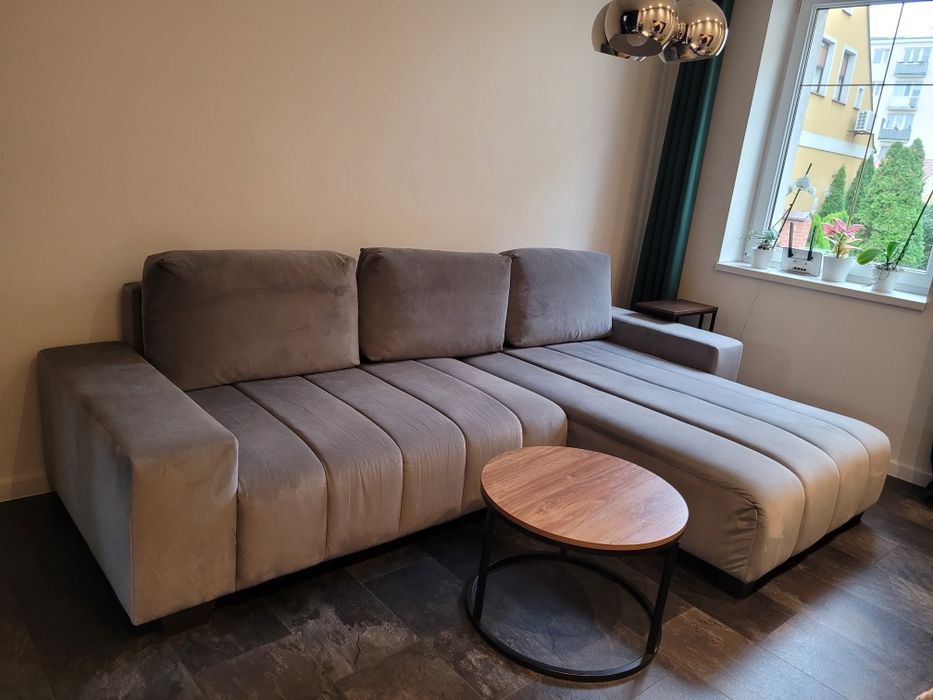 Narożnik velvet jasnoszary