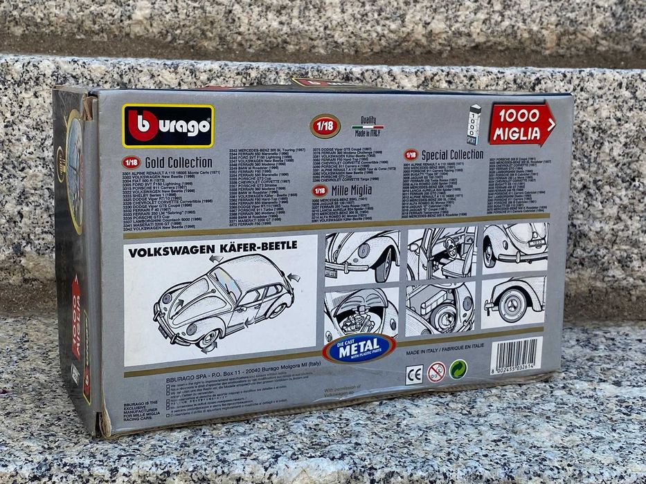 Bburago Volkswagen Kafer-Beetle 1/18 miglia gold colection