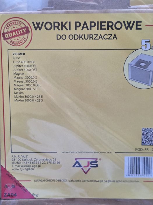 Worki do odkurzacza Zelmer 16 sztuk