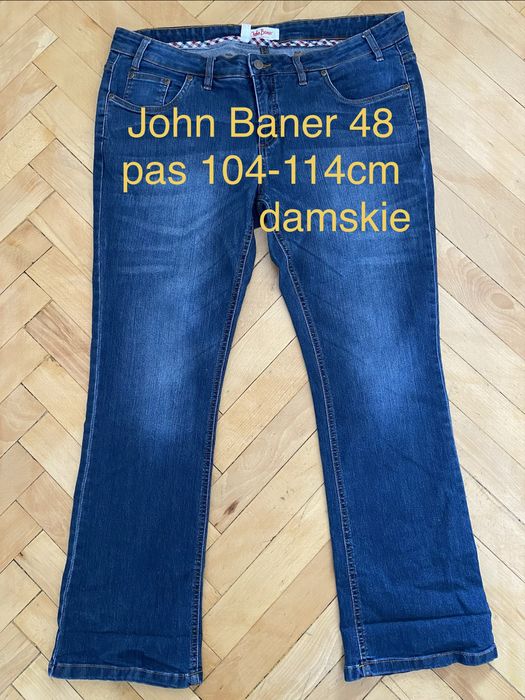 John Baner 48 4XL spodnie damskie niebieskie dżinsy jeasny Vintage