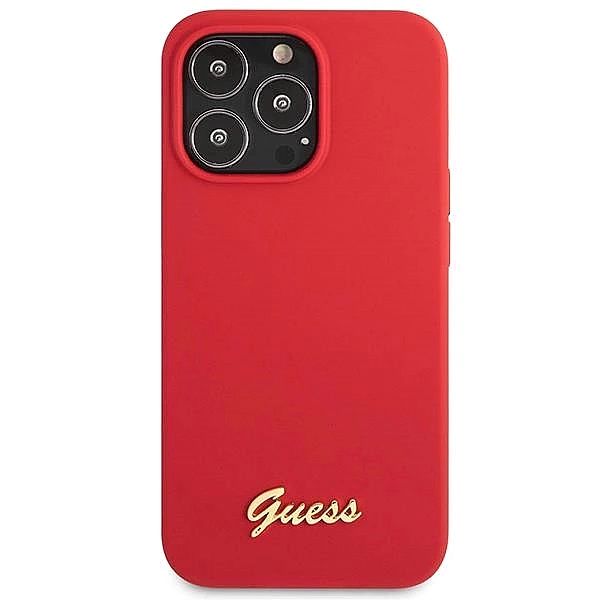 Etui Guess Silicone Vintage Gold Logo na iPhone 13 Pro Max - czerwone