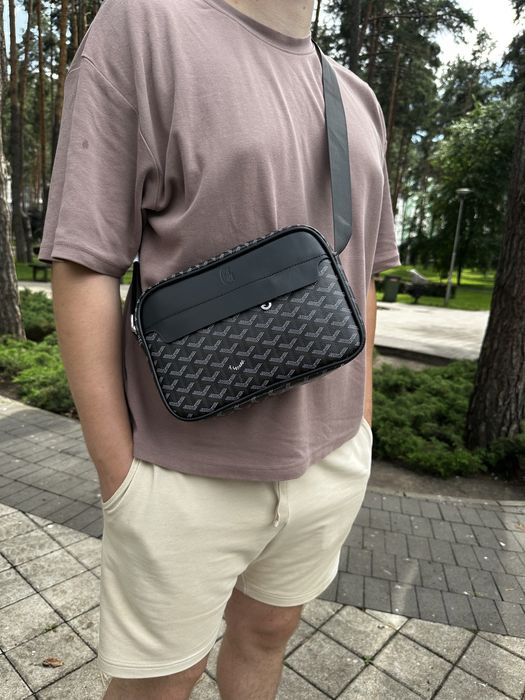 Месенджер Goyard/ сумка гоярд/ гаярд сумка через плече чорна/ зелена