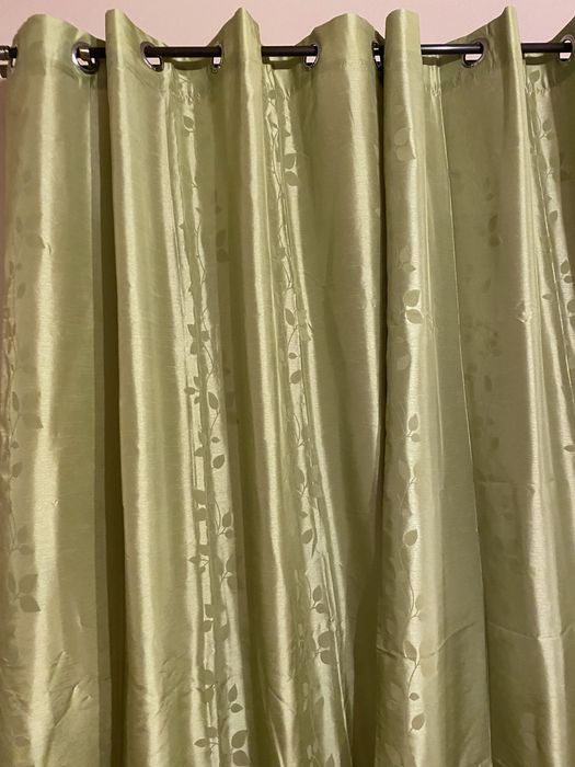 Komplet 2 zasłony 140x247 na przelotkach kółka zielone seledynowe