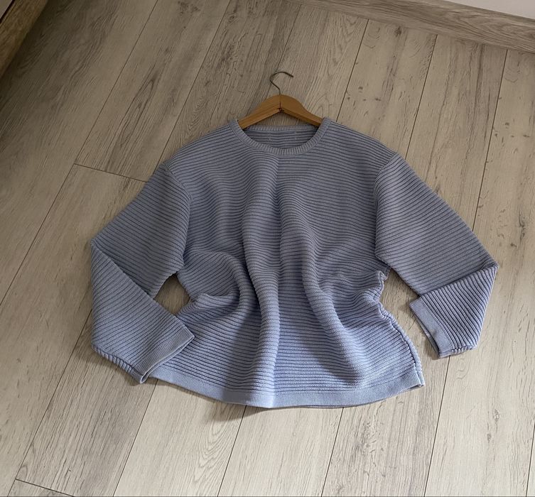 Niebieski sweter Blue baby 38/M -42/XL 50% bawelna  oversize