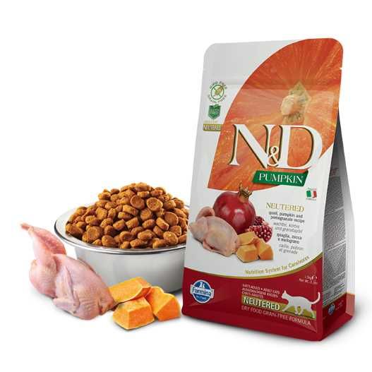 Farmina N&D Cat (GF Abóbora) - Pato / Codorniz / Veado / Neutered