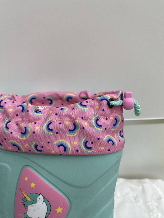 Conjunto de chuva unicornio 3-5 anos botas e casaco impermeaveis