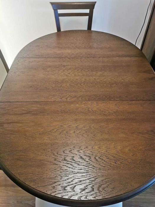 Stół rozkładany, 6 Krzeseł, komoda RTV i Barek zestaw mebli