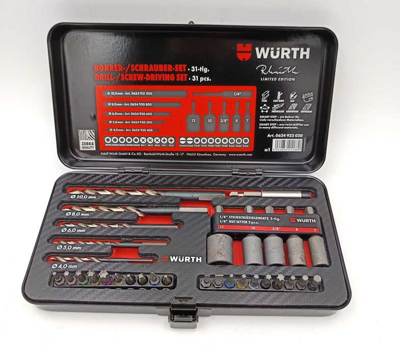 Zestaw Wierteł i Bitów Wurth Limited Edition 31 elementów, walizka