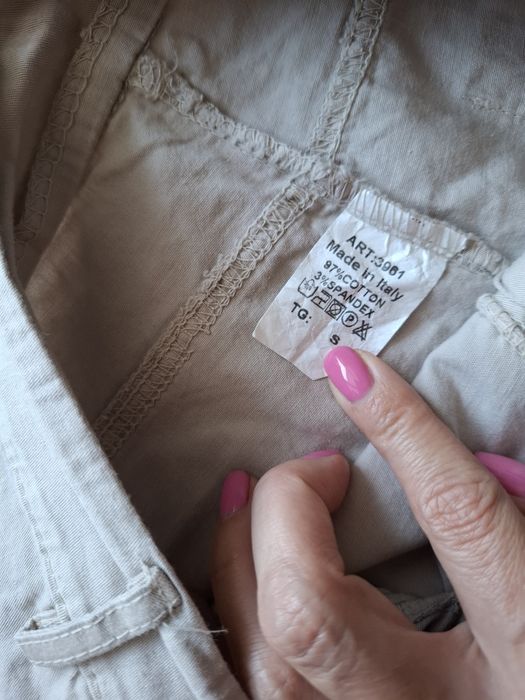 Beżowe bawełniane spodenki szorty S 97% cotton