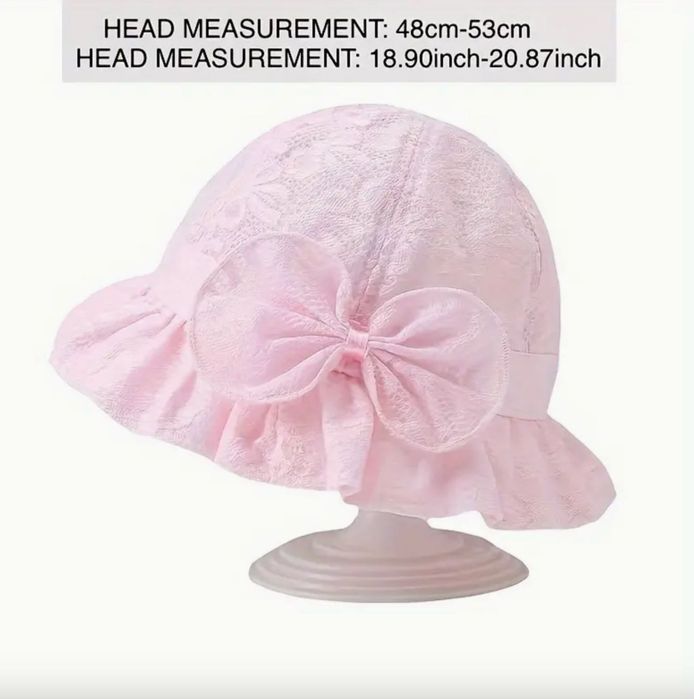 Chapéu Rosa para Bebé NOVO (48-53cm)