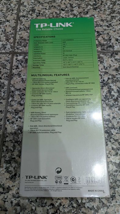 NOVA - Antena Omni-direcional Alto Ganho 8dBi TP-Link